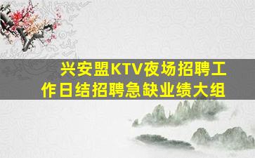 兴安盟KTV夜场招聘工作日结招聘急缺业绩大组